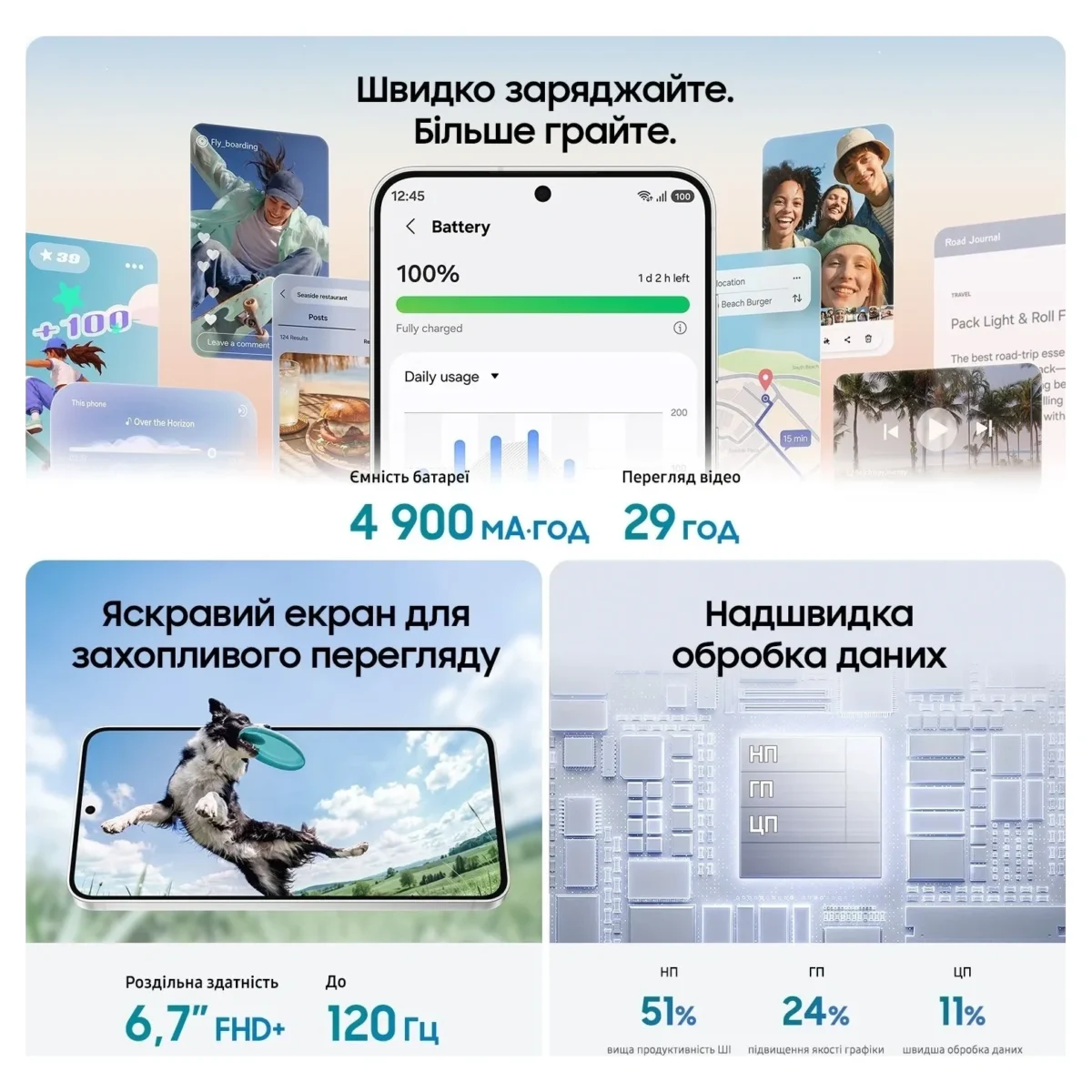 Смартфон SAMSUNG SM-S741B Galaxy S26 FE 5G 8/256Gb ZVG (blueberry) - Зображення 17